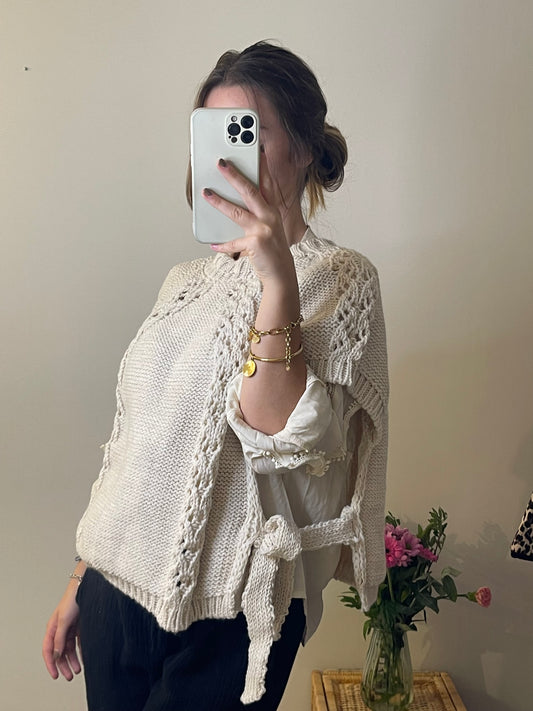 PULL SANS MANCHES BEIGE LUCIE